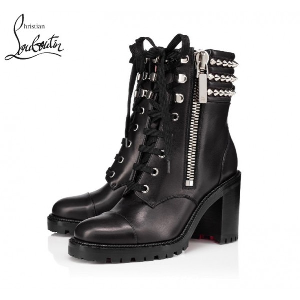 christian louboutin winter spiked leather combat boots