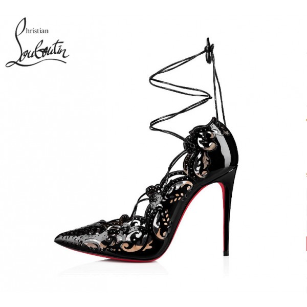 Christian Louboutin Impera Lace-Up 120mm White Patent Pump: Kylie Jenner